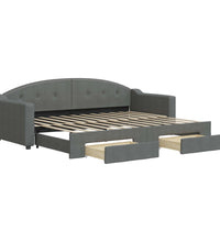 Tagesbett Ausziehbar mit Schubladen Dunkelgrau 80x200 cm Stoff
