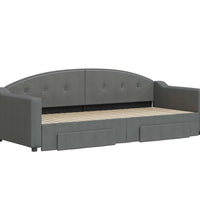 Tagesbett Ausziehbar mit Schubladen Dunkelgrau 80x200 cm Stoff