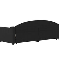 Tagesbett Ausziehbar mit Schubladen Schwarz 80x200 cm Stoff