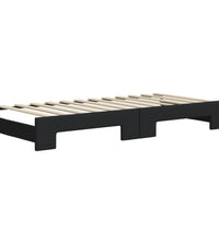 Tagesbett Ausziehbar mit Schubladen Schwarz 80x200 cm Stoff