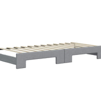 Tagesbett Ausziehbar mit Schubladen Hellgrau 90x200 cm Stoff