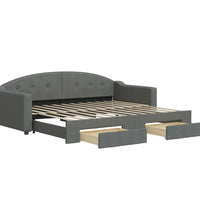Tagesbett Ausziehbar mit Schubladen Dunkelgrau 90x200 cm Stoff