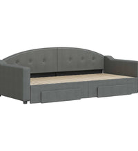 Tagesbett Ausziehbar mit Schubladen Dunkelgrau 90x200 cm Stoff