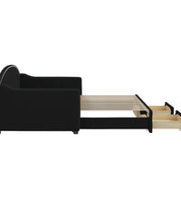 Tagesbett Ausziehbar mit Schubladen Schwarz 90x200 cm Stoff