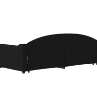 Tagesbett Ausziehbar mit Schubladen Schwarz 90x200 cm Stoff