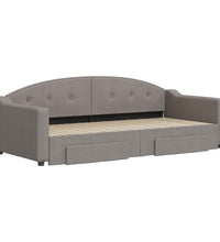 Tagesbett Ausziehbar mit Schubladen Taupe 90x200 cm Stoff
