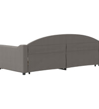 Tagesbett Ausziehbar mit Schubladen Taupe 90x200 cm Stoff