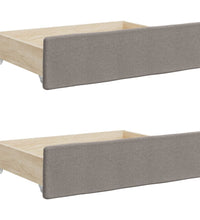 Tagesbett Ausziehbar mit Schubladen Taupe 90x200 cm Stoff