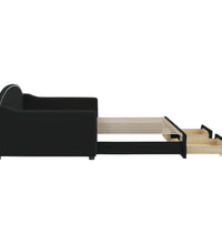 Tagesbett Ausziehbar mit Schubladen Schwarz 100x200 cm Stoff