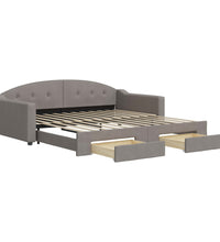 Tagesbett Ausziehbar mit Schubladen Taupe 100x200 cm Stoff
