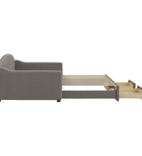 Tagesbett Ausziehbar mit Schubladen Taupe 100x200 cm Stoff