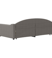 Tagesbett Ausziehbar mit Schubladen Taupe 100x200 cm Stoff