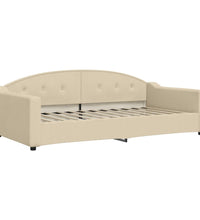 Tagesbett Ausziehbar mit Schubladen Creme 100x200 cm Stoff