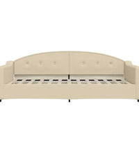 Tagesbett Ausziehbar mit Schubladen Creme 100x200 cm Stoff