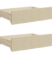 Tagesbett Ausziehbar mit Schubladen Creme 100x200 cm Stoff