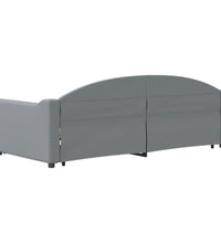 Tagesbett Ausziehbar mit Schubladen Hellgrau 90x190 cm Stoff