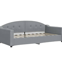 Tagesbett Ausziehbar mit Schubladen Hellgrau 90x190 cm Stoff