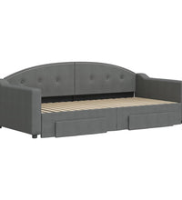 Tagesbett Ausziehbar mit Schubladen Dunkelgrau 90x190 cm Stoff