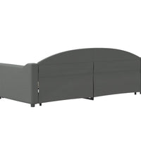 Tagesbett Ausziehbar mit Schubladen Dunkelgrau 90x190 cm Stoff