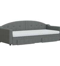 Tagesbett Ausziehbar mit Schubladen Dunkelgrau 80x200 cm Stoff