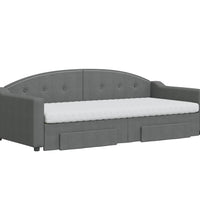 Tagesbett Ausziehbar mit Schubladen Dunkelgrau 90x200 cm Stoff