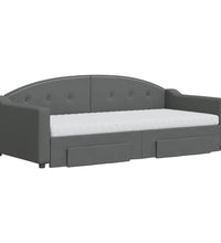 Tagesbett Ausziehbar mit Schubladen Dunkelgrau 90x190 cm Stoff