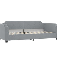 Tagesbett mit Matratze Hellgrau 80x200 cm Stoff