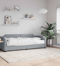 Tagesbett mit Matratze Hellgrau 80x200 cm Stoff