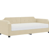 Tagesbett mit Matratze Creme 80x200 cm Stoff