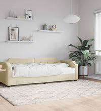 Tagesbett mit Matratze Creme 80x200 cm Stoff