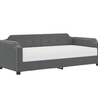 Tagesbett mit Matratze Dunkelgrau 90x200 cm Stoff