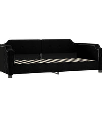 Tagesbett mit Matratze Schwarz 90x200 cm Stoff