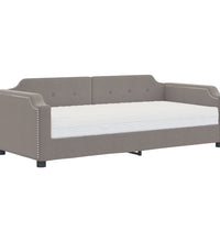 Tagesbett mit Matratze Taupe 90x200 cm Stoff