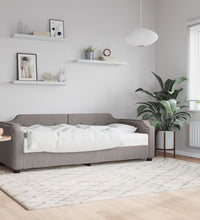 Tagesbett mit Matratze Taupe 90x200 cm Stoff