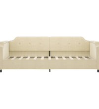 Tagesbett mit Matratze Creme 100x200 cm Stoff