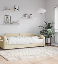 Tagesbett mit Matratze Creme 100x200 cm Stoff