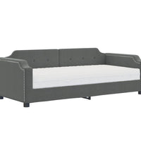 Tagesbett mit Matratze Dunkelgrau 90x190 cm Stoff