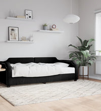 Tagesbett mit Matratze Schwarz 90x190 cm Stoff