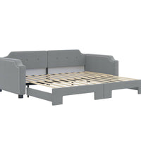 Tagesbett Ausziehbar Hellgrau 80x200 cm Stoff