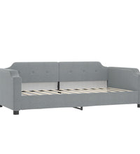 Tagesbett Ausziehbar Hellgrau 80x200 cm Stoff