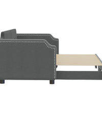 Tagesbett Ausziehbar Dunkelgrau 80x200 cm Stoff