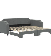 Tagesbett Ausziehbar Dunkelgrau 90x200 cm Stoff