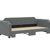 Tagesbett Ausziehbar Dunkelgrau 90x200 cm Stoff
