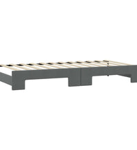 Tagesbett Ausziehbar Dunkelgrau 90x200 cm Stoff