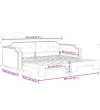 Tagesbett Ausziehbar Dunkelgrau 90x200 cm Stoff