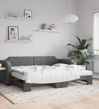 Tagesbett Ausziehbar Dunkelgrau 90x200 cm Stoff