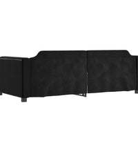 Tagesbett Ausziehbar Schwarz 90x200 cm Stoff