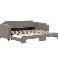 Tagesbett Ausziehbar Taupe 90x200 cm Stoff