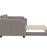 Tagesbett Ausziehbar Taupe 90x200 cm Stoff