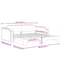Tagesbett Ausziehbar Taupe 90x200 cm Stoff
